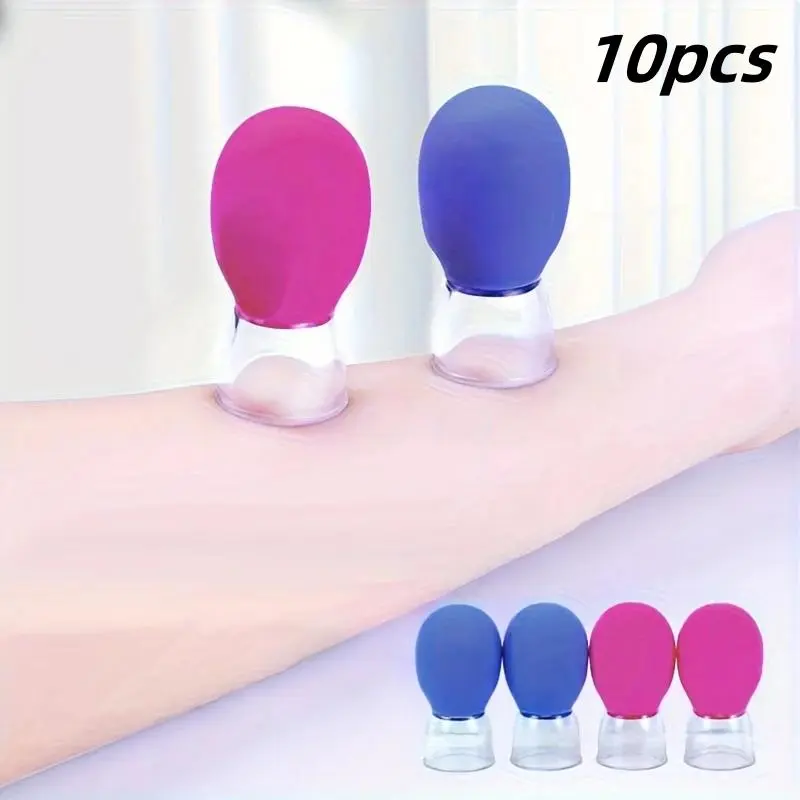 Silicone Face Massage Cups, 10pcs/set Mini Detachable Body Massage Tools, Manual Massage Tools for Face, Body, Eye and Cheek, Facial Cupping Set for Face