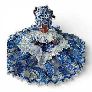 Yemaya Santeria Doll 12 Inch – Muneca Orisha Yoruba, Spiritual Protection, Ocean Mother Figurine, Religious Botanica Altar Decor Blue White
