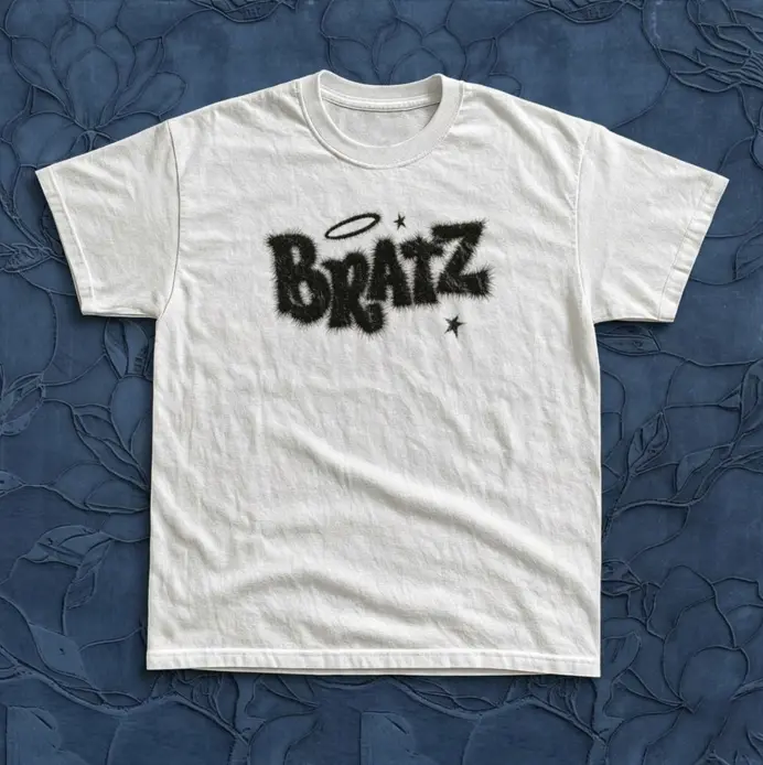 Vintage Design Bratz Graphic Tee, Y2K 2000's Funny Clothings Menswear Top Casual Shortsleeve Crewneck Streetwear