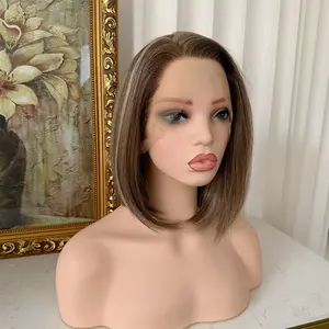 Lovestory Basil Short Bob Synthetic Lace Front Wig Heat Resistant Glueless Lace Wig Pre Plucked 13x4 Free Part Lace Area Natural Hairline for Women