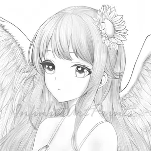 Beautiful Angel Coloring Page, Coloring Book Page