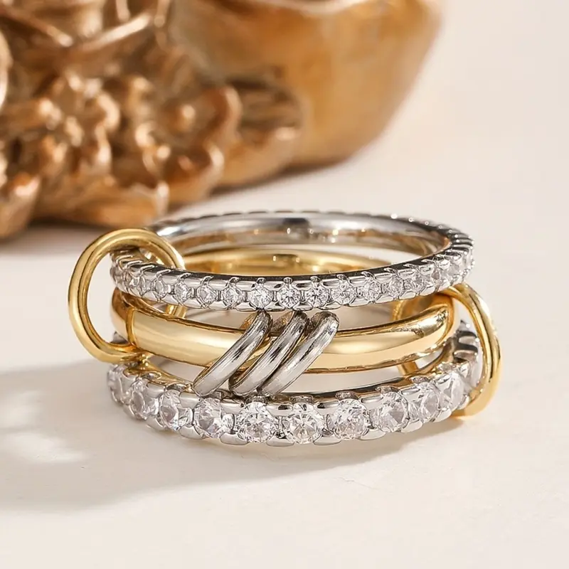 Women's Elegant Ring, Exquisite Trendy Ring, Beautiful Rings, Fashionable Jewelry for Women as Gift, Statement Multi Ring, Stacking Rings, Stackable Finger Rings