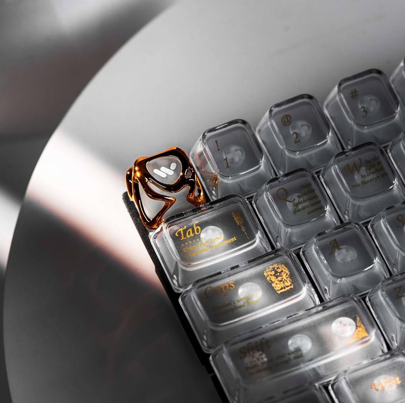 Womier Metal Translucent 1U Keycaps ,Transparent Keyboard caps Shine Through for RGB MX Mechanical Keyboard,1 PCS