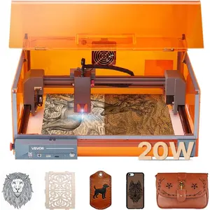 VEVOR Laser Engraver, 20W, Laser Engraving and Cutting Machine with Enclosure, Laser Cutter Engraver Machine, 7000 mm/min, 11.8x 11.8 in Working Area, for Wood, Leather, Glass, Certain Metal, Class 1VEVOR Super Brand Day