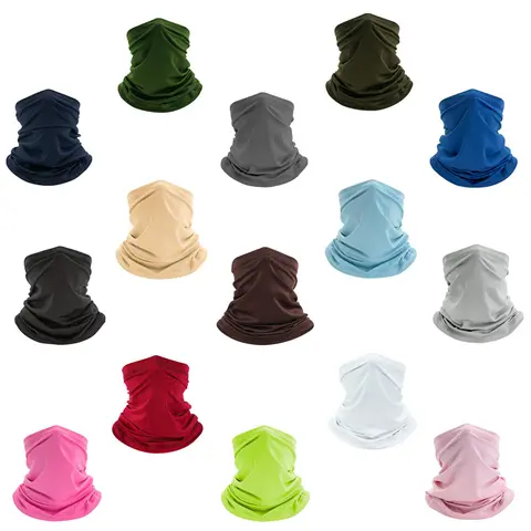 Adults' Ice Silk Polyester Magic Bandana Neck-Head Cover - Universal One Size Windproof Sun Shield Face Mask, Breathable, Quick Dry, UV-Protective, Cooling, Sweat-Absorbing Multi-Use Scarf for Biking, Outdoor Sports