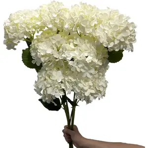 8pcs White Hydrangea Artificial Flowers 27.57" Large Realistic Single Long Stem Faux Silk Hydrangea Bouquets Flowers Arrangements Home Office Decor Wedding Centerpieces DIY