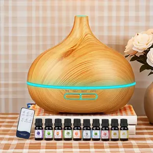 Diffuserlove Home Essential Oil Diffuser with Remote Control 10 Oils 18.6 oz Capacity 4 Settings Auto Off Mute Light for Bedroom