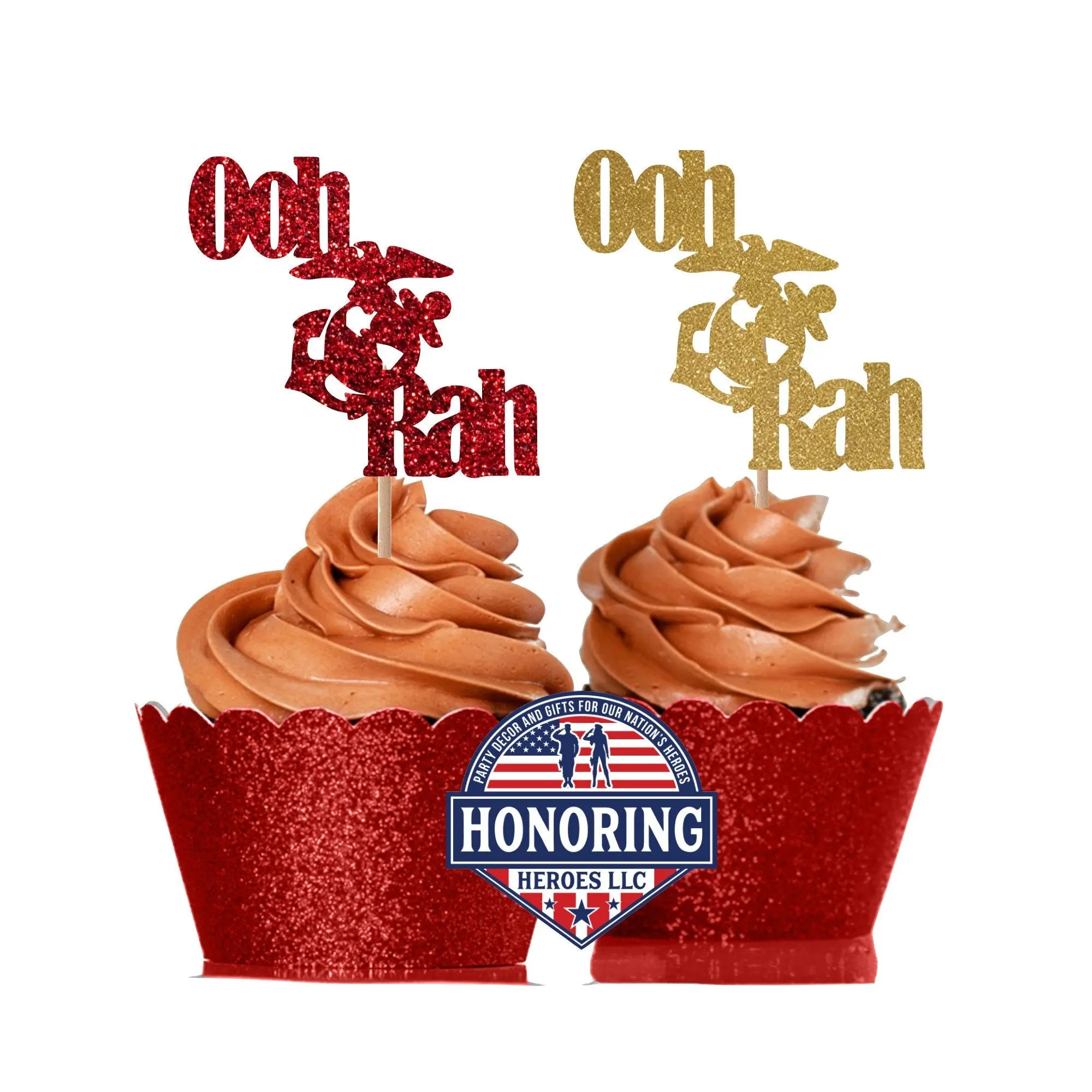 USMC Ooh Rah Cupcake Toppers NO SHED!