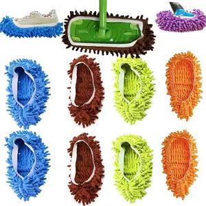Mop Slippers Shoes Cover Dust Duster Slippers Foot Socks Cleaning Floor Hair Cleaners Sweeping Microfiber Mop House Office Bathroom Kitchen Washable Reusable 4 Pairs 8PCS