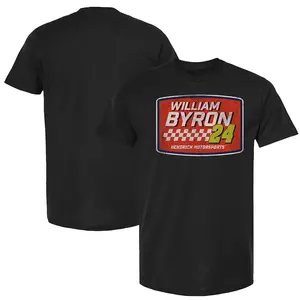 Gildan William Byron Hendrick Motorsports Team Collection Heather Navy Vintage Unisex T-Shirt 100% Cotton Crew Neck Short Sleeve, Sizes S-4XL - Fabric