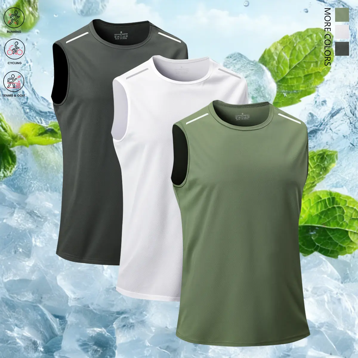 Military Green + White + Dark Gray