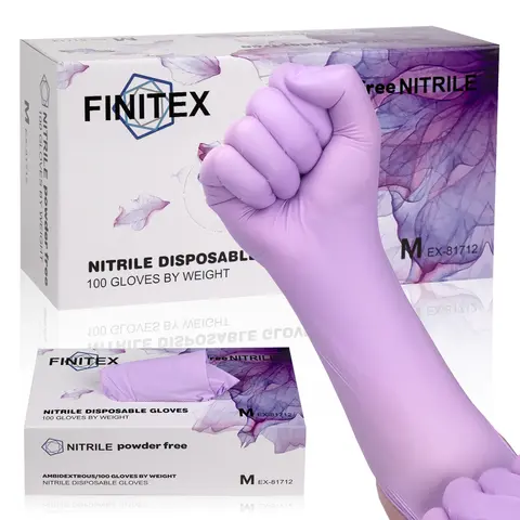 FINITEX 5Mil Purple Nitrile 12-Inch Cleaning Gloves - Extended Cuffs, Super Thick and Waterproof, Latex-Free and Powder-Free, Food Safe, Chemically Resistant, Perfect for Cleaning, Mechanical Work, and Everyday Chores (Thanksgiving/Black Friday Gift)
