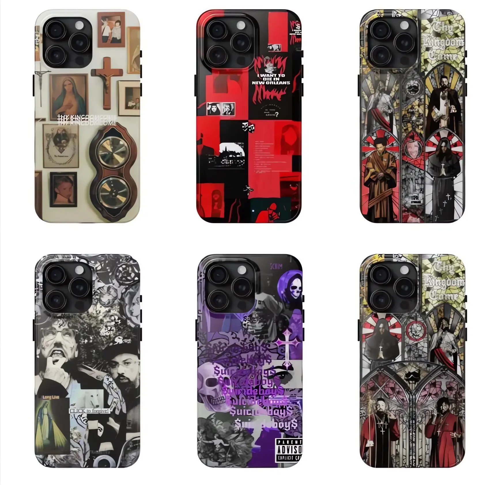 Suicideboys Thy Kingdom Come phone Cases For iPhone 17 16 15 14 13 12 Promax Pro Plus, Double-layer hard shell protection,best Gift