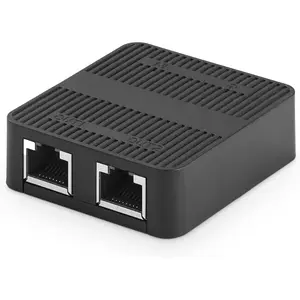 1 to 2 Network Splitter, 3 Port Ethernet Switch, 10/100Mbps, Type-C Power Supply, Mini Size Plug and Play