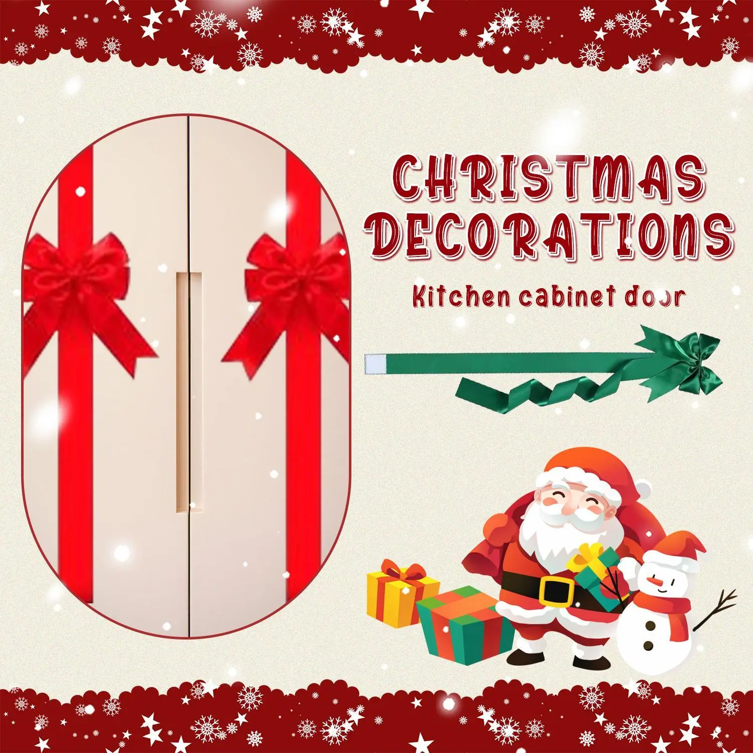 Christmas Cabinet Ribbons Bows Large Red Bow Christmas Door Kitchen Cabinet Ribbon Bows Locker for Xmas Holidays Party Decorations Supplies bows christmas treeChristmas
