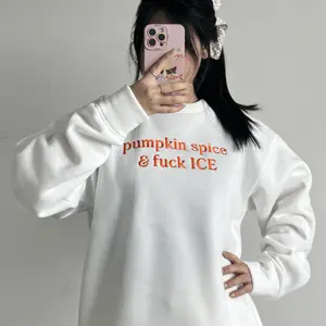 [Embroided] Pumpkin Spice & Fuk ICE Shirt, Support Immigrant Hoodie, Abolish Ice Tee, No One is Illegal on Stolan Land