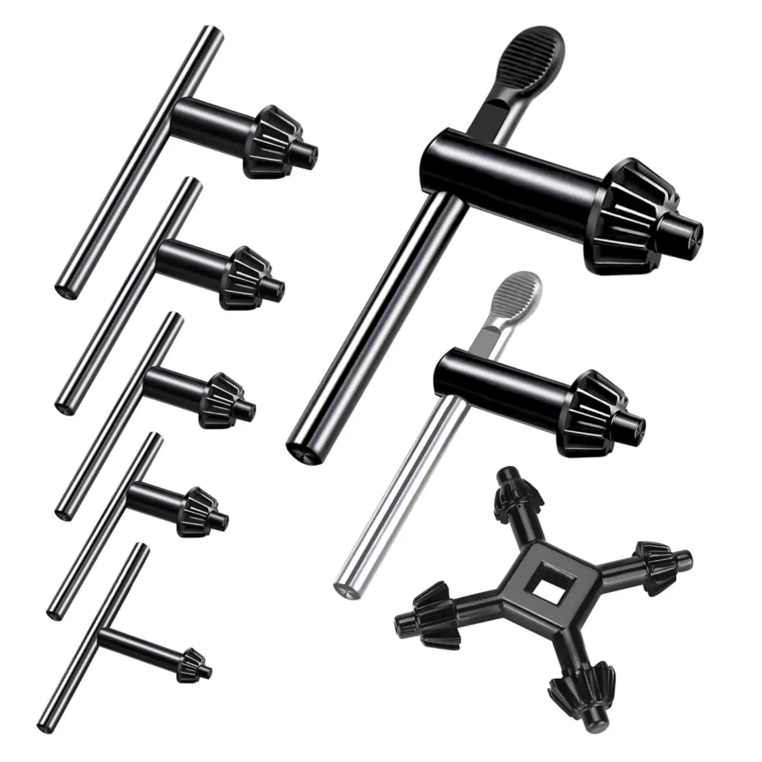 8Pcs Drill Chuck Key Set 3/4" 5/8" 1/2" 3/8" 1/4" 5/32" Clamping Press Chuck Wrench Heavy Duty Tightener Keys for 4mm 6mm 10mm 13 mm 16mm 20mm Electric Corded Cordless Drills - Home Improvement.