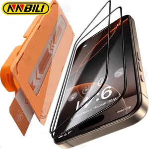 NNBILI 2-piece iPhone 17 ProMax/17 Pro/17 Air Easy Film Tempered Glass Protective Film HD Transparent Film Protector
