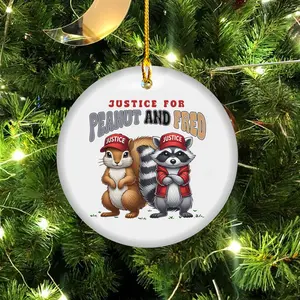 Justice for Peanut and Fred Ornament, Peanut Squirrel, Christmas Ornament, Home Decor, Peanut Justice, Party Supplies, Christmas Tree Decor, Christmas 2024