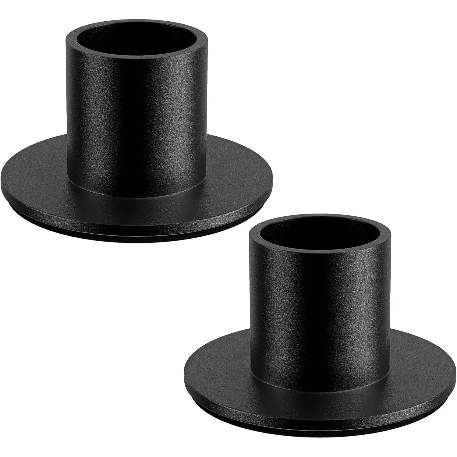 2 Pcs Black Candlestick Holders  Taper Candle for Table Centerpiece Festive Christmas Mantel Decoration or Home Decor
