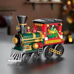 Train Building Blocks Toy, 1 Box Creative Train Model Building Blocks Toy, Home Decoration, Birthday Gift for Boys & Girls