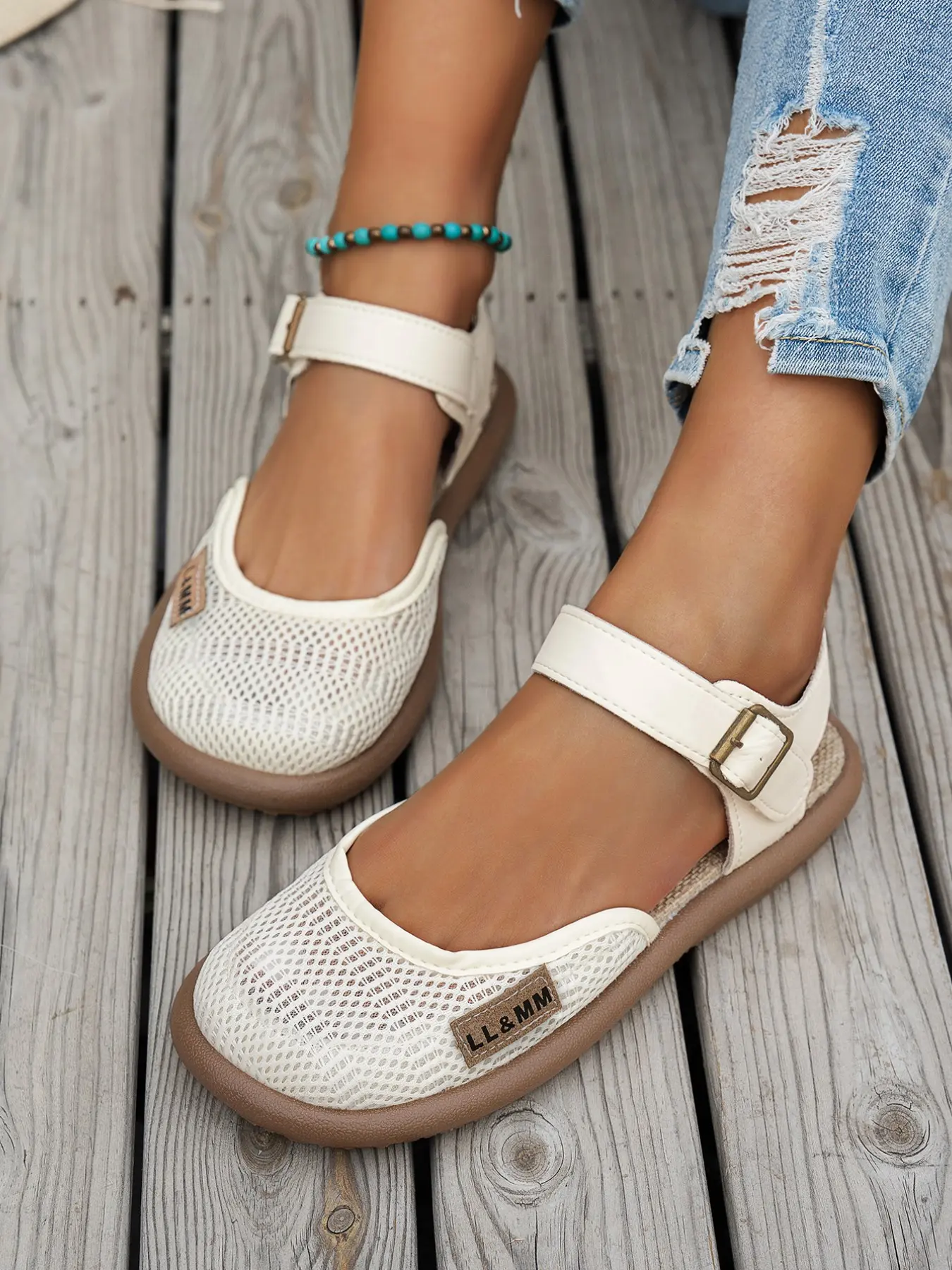 2026 New Women's Mesh Breathable Mary Jane Sandals, Soft Sole Buckle Strap Closed Toe, Comfortable Slip-On, Anti-Slip, Vintage Casual Fashion Shoes, Adjustable Straps