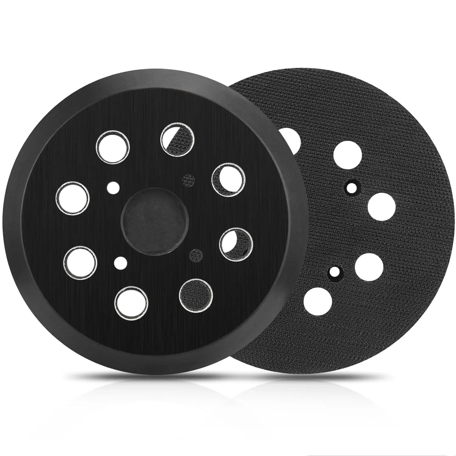 2 Pack 5 Inch 8 Hole Orbital Sander Pads Compatible with Ridgid R2501 R2600 R2601 R2611 R8606 Random Orbit Sander Replacement Hook and Loop Backing Pad Parts # 300527002