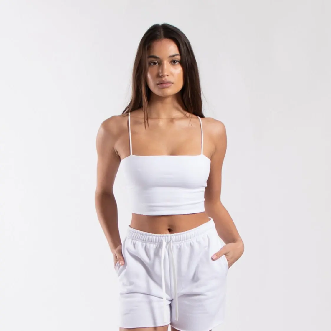 06050 - Women's Cropped Bralette Tank Cotton Fabric