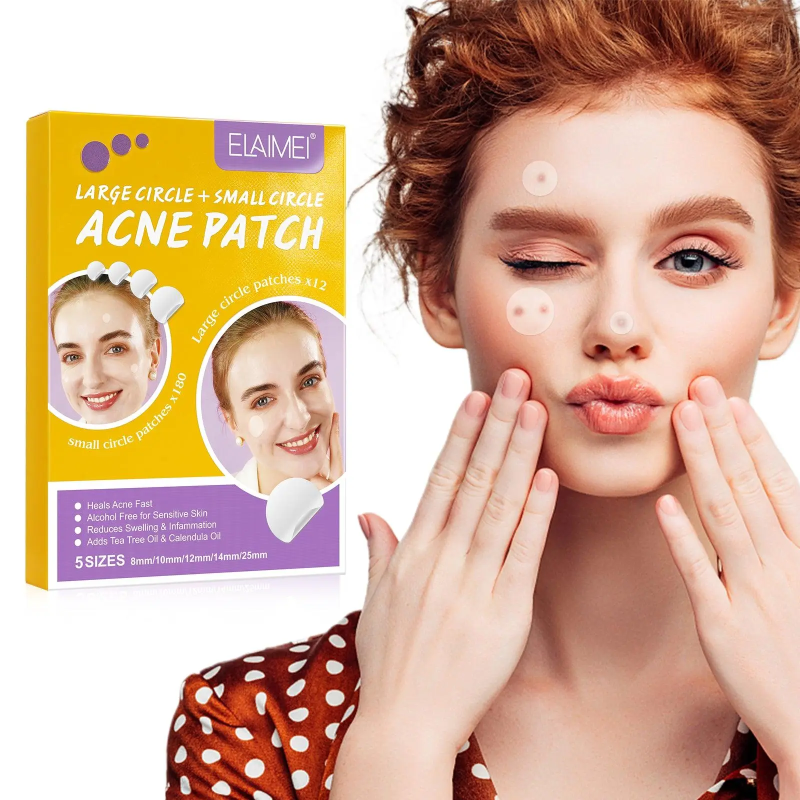ELAIMEI Hydrocolloid Acne Patches - 192 Patches, Skin-Friendly Invisible Tea Tree Pimple-Fighting Treatments for Skin Repair, Summer Use, Acne Clearing Products campingessentials