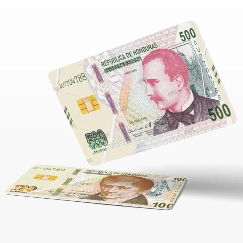 Honduras lempiras themed credit card sticker cover- debit credit ebt compatible Custom Decal Stickerless