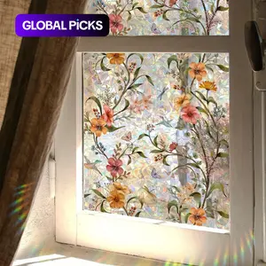 2026 Stained Glass Window Film Roll, Privacy Protection & Decorative Design, Decoration Sticker, Easy-Apply Rainbow Color Glass Decal Sticker for Windows for  new year spring gift