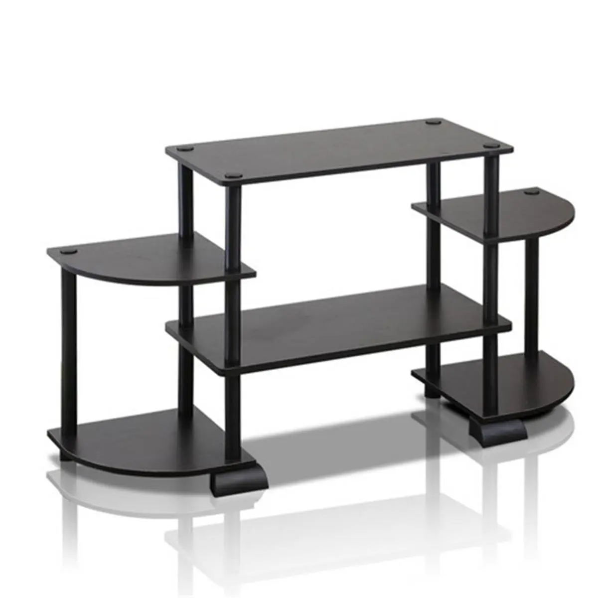 Furinno Turn-N-Tube Roundedecorner TV Entertainment Center- Espresso & Black - 22.85 x 41.5 x 11.6 in.