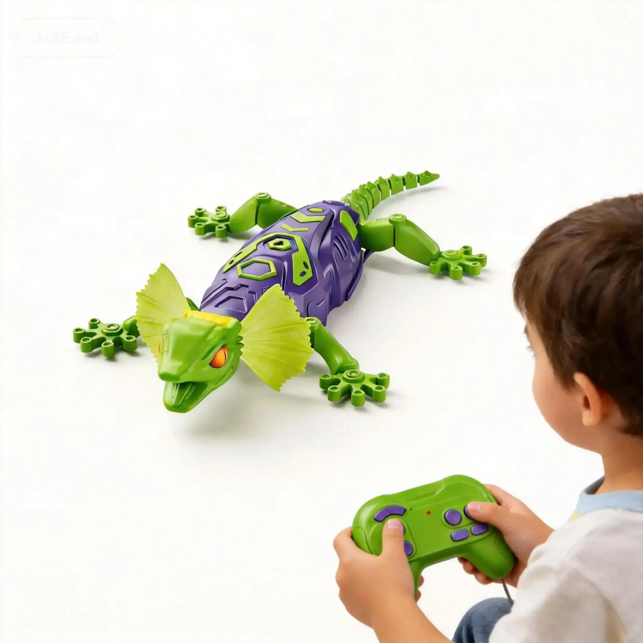 Remote Control Wall Climbing Chameleon, LED Light-Up, Two Modes, Crawls on Glass and Walls, Interactive Toy for Children and Pets, Animals