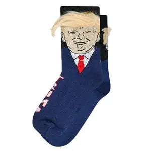 Donald Trump Socks With 3D Fake Hair Ankle Cotton Graphic Streetwear