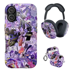 Jax The Digital Circus Phone Case, Colorful Cartoon Purple Rabbit Airpod Max Case, Airpod Max, TADC Case for iPhone 17-11, AirPods Case, Airpod Gen 1-4