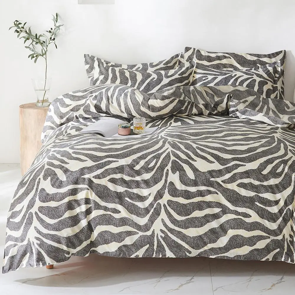 Zebra Print Duvet Cover Set, 3 Counts/set Modern Simple Bedding Set, Including Duvet Cover & 2 Pillowcase without Filler, Soft Comfortable Bedding Set