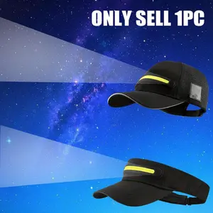 Outdoor LED Rechargeable Strong Light Sun Lamp Cap, Luminous Duckbill Cap for Night Running, Quick Dry Baseball Cap for Men & Women, Adjustable Protective Cap