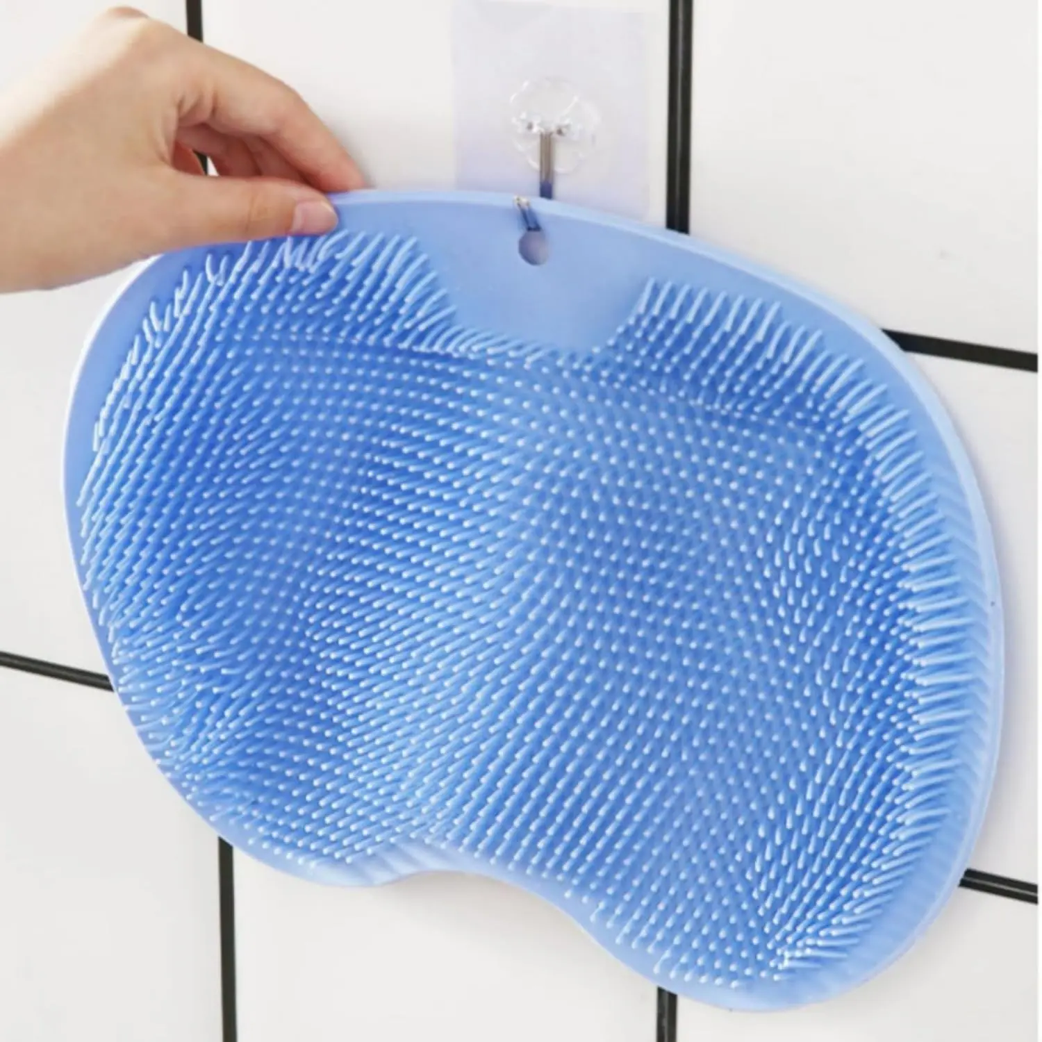 Multifunctional Silicone Bath Body Brush & Foot Scrub Pad, Wall Mount Exfoliating Bath Mat with Non-Slip Suction Cups, Gentle Dead Skin Remover Shower Cleansing Tool for Men Women, Foot Back Full Body Exfoliation Daily Bathroom Shower Skincare Supplies