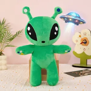 Quirky big-eyed alien plush toy, green alien doll, niche fun desktop decoration gift