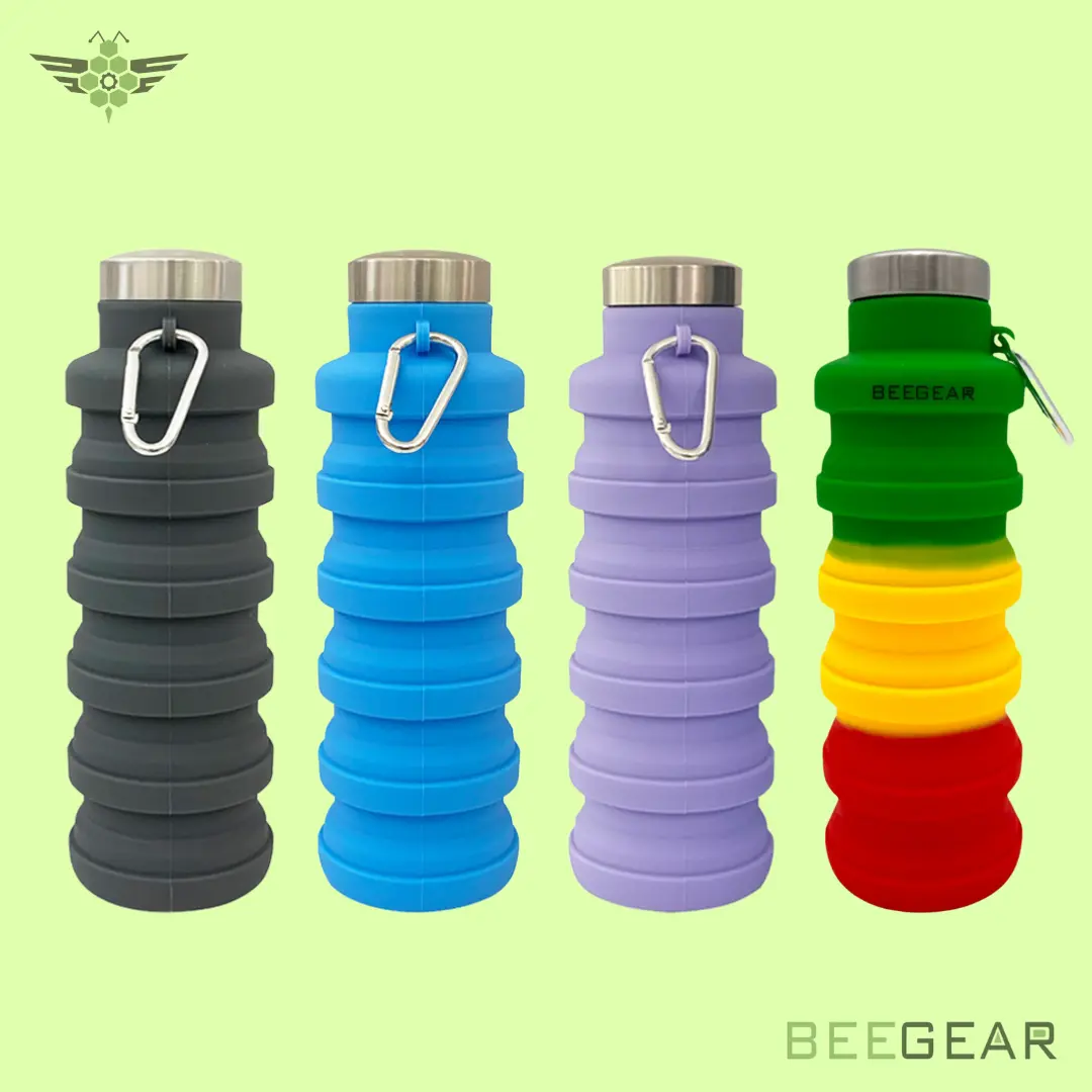 BEE GEAR Silicon Collapsible Bottle (LJ1004-M) - Foldable, Portable , Easy to Carry, Best for Travel, Camping, Cycling, School |