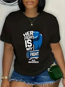 100% Cotton Her Fight Is My Fight ALS MND Lou Gehrig's Disease Gift Idea T-Shirt