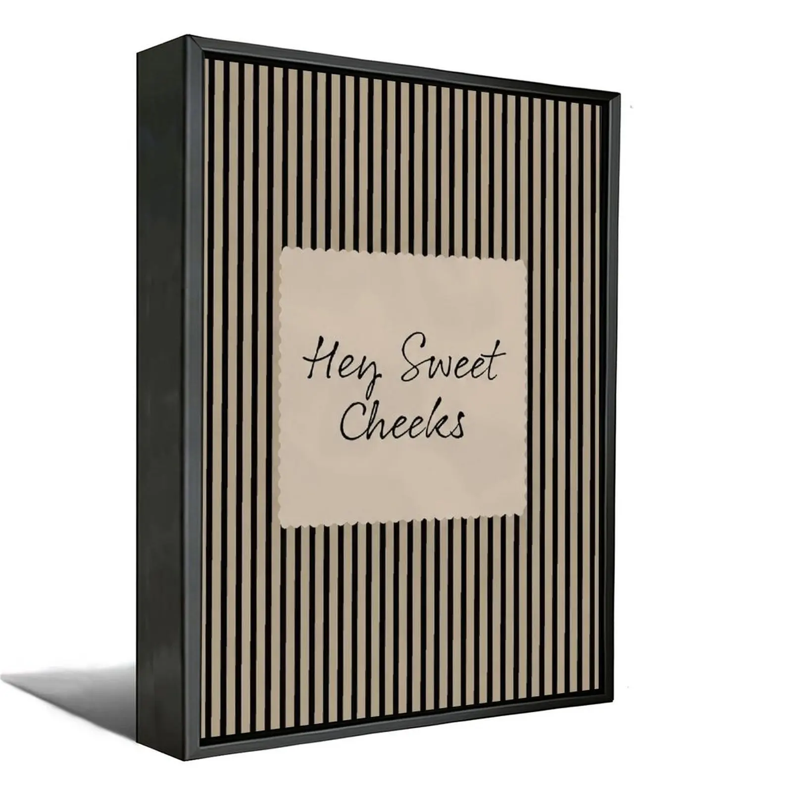 Funny Bathroom Wall Art, Hey Sweet Cheeks Canvas Print, Black Stripe Toilet Decor, Modern Farmhouse Bathroom Sign