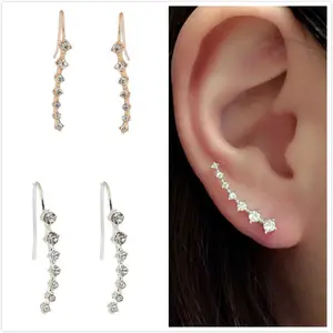 Long rhinestone bridal earrings, desinger style, fashion earrings for women