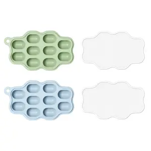 Silicone Baby Food Freezer Tray with Lid (2 Pack) BPA-Free Baby Food Storage Containers, Breastmilk Popsicle Mold, Small Ice Cube Tray for Homemade Baby Food, Toddler Meal Prep