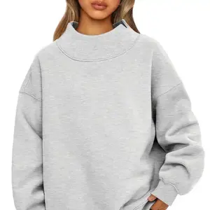 2025 Women’s Sweatshirt, Long Sleeve, High Neck Pullover, Casual Hoodie, Fleece Top, Women’s Mock Neck Sweater