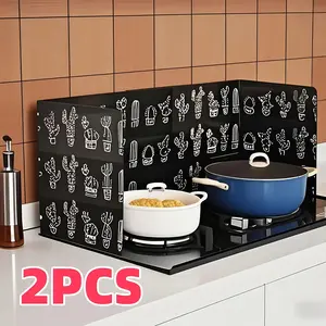 High-Temperature Aluminum Kitchen Splash Guard, Oil-Resistant Heatproof Stove Protector, Foldable Gas Stove Accessories, Easy Installation, Perfect Gift