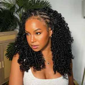 SIFULAN Burmese Curly Half Wig Human Hair 200% Density Wear Go Glueless Wigs Human Hair Curly 3 In 1 Burmese Curly Half Wigs for Women Drawstring Seamless Flip Headband Wig Beginner Friendly