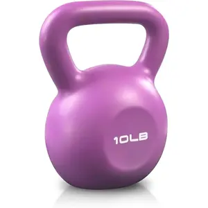 10Lbs Kettlebell Set	Vinyl Coated Wide Comfort Grip	Anti-Slip Durable	Home Gym Strength Training Weight Lifting Equipment for Women