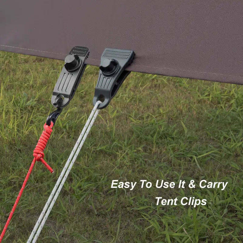 24pcs Portable Outdoor Tent Pegs, Heavy-Duty ABS Plastic Carabiner Hooks, Waterproof, Wear-Resistant Camping Accessories for Securing Tents, Awnings, 24Pcs L