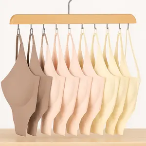 Bra & Lingerie Hanger for Closet – Foldable Wooden Organizer with 20 Hooks, Space-Saving Hanger for Tank Tops, Bras, Scarves, Belts & Ties – Dorm & Small Closet Essentials